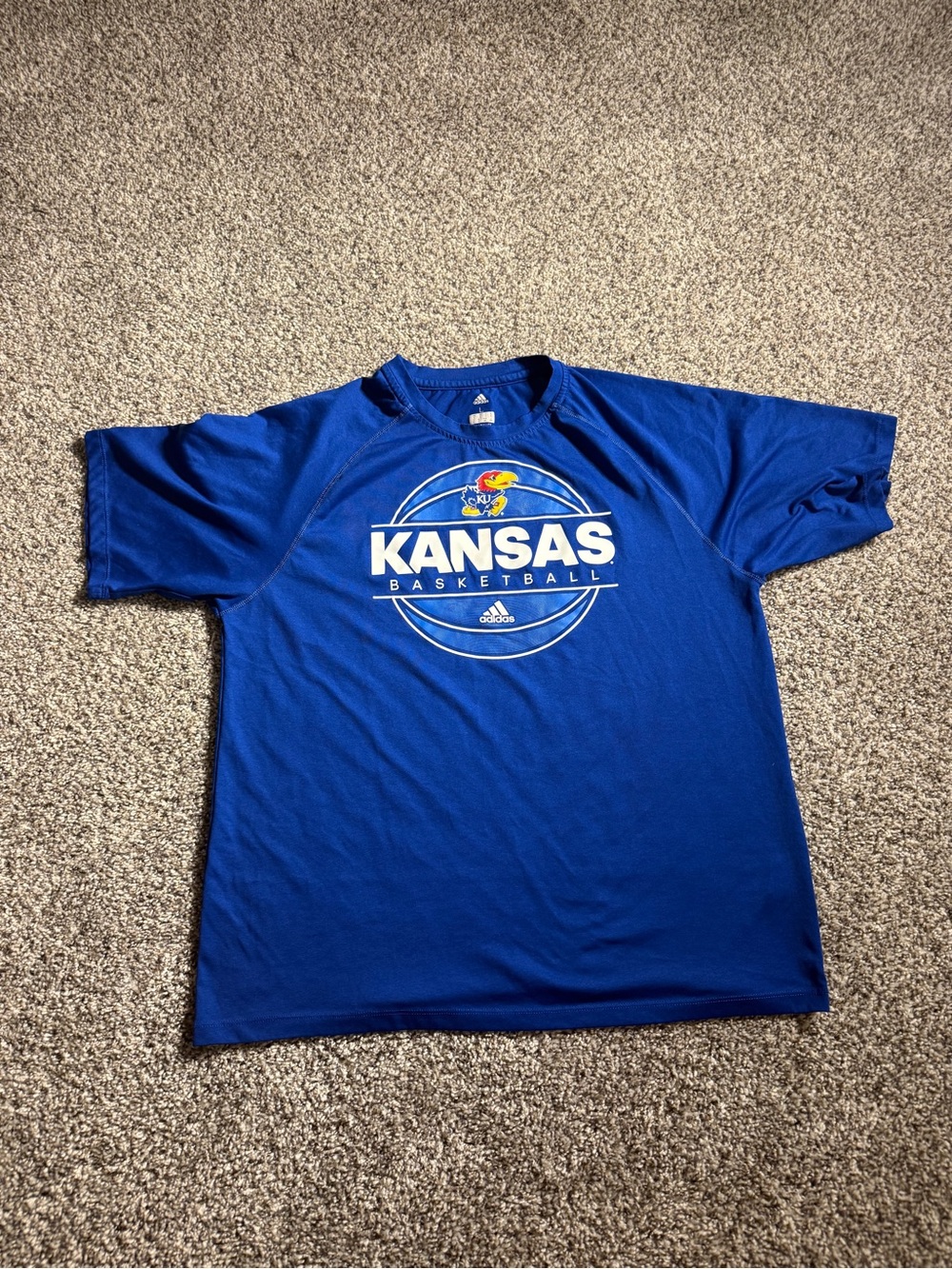 adidas Climalite Athletic Tee in Royal Blue with White Logo